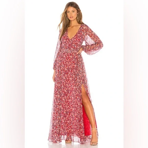 Nicholas Long Sleeve Wrap Maxi Dress - Picture 1 of 5